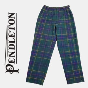 Pendleton Womens Celebration Tartan Plaid Pants Virgin Wool Retro Grunge Size 12